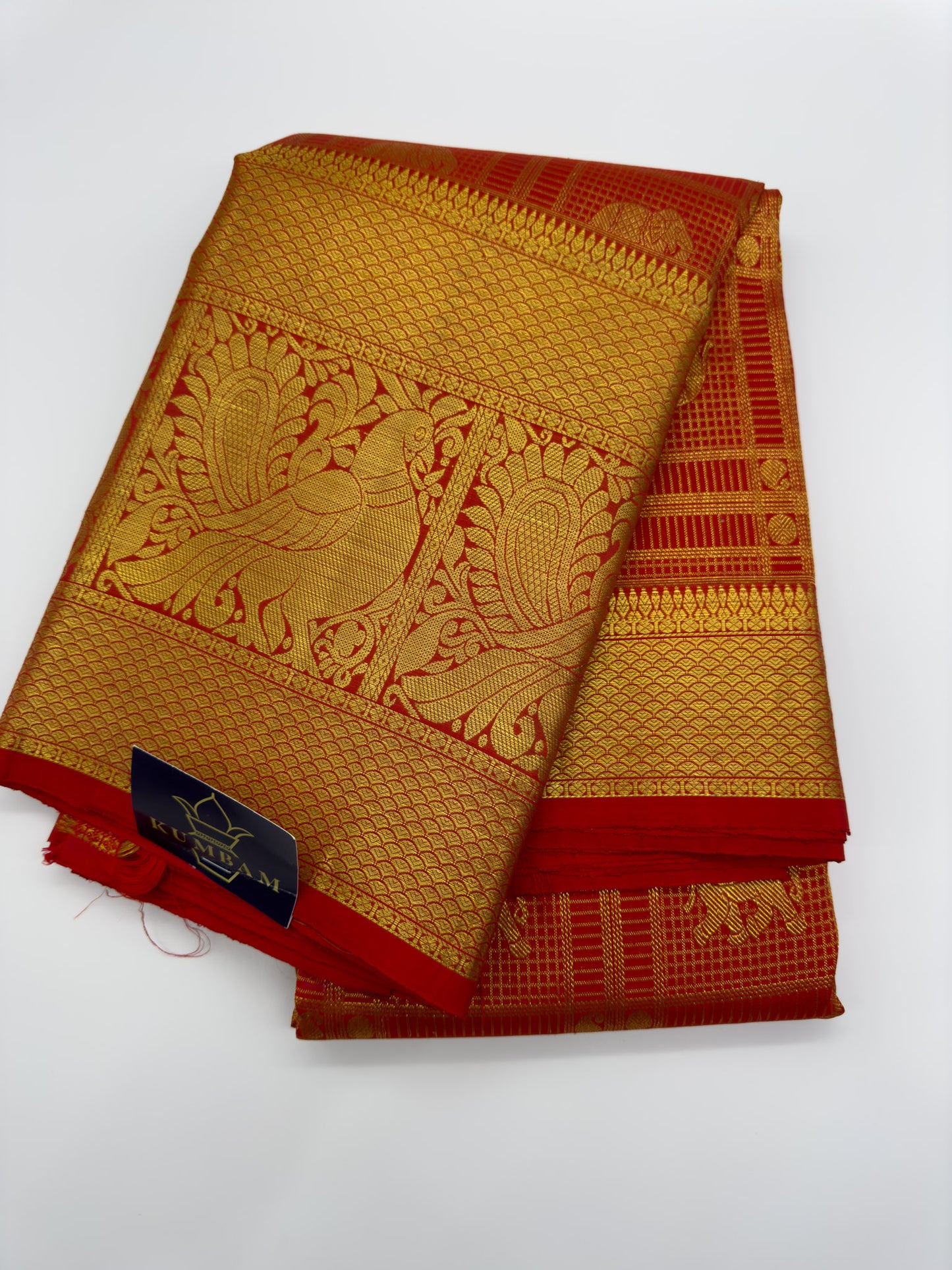 Chilli Red Kanchipuram Pure Silk Saree With Gold Zari