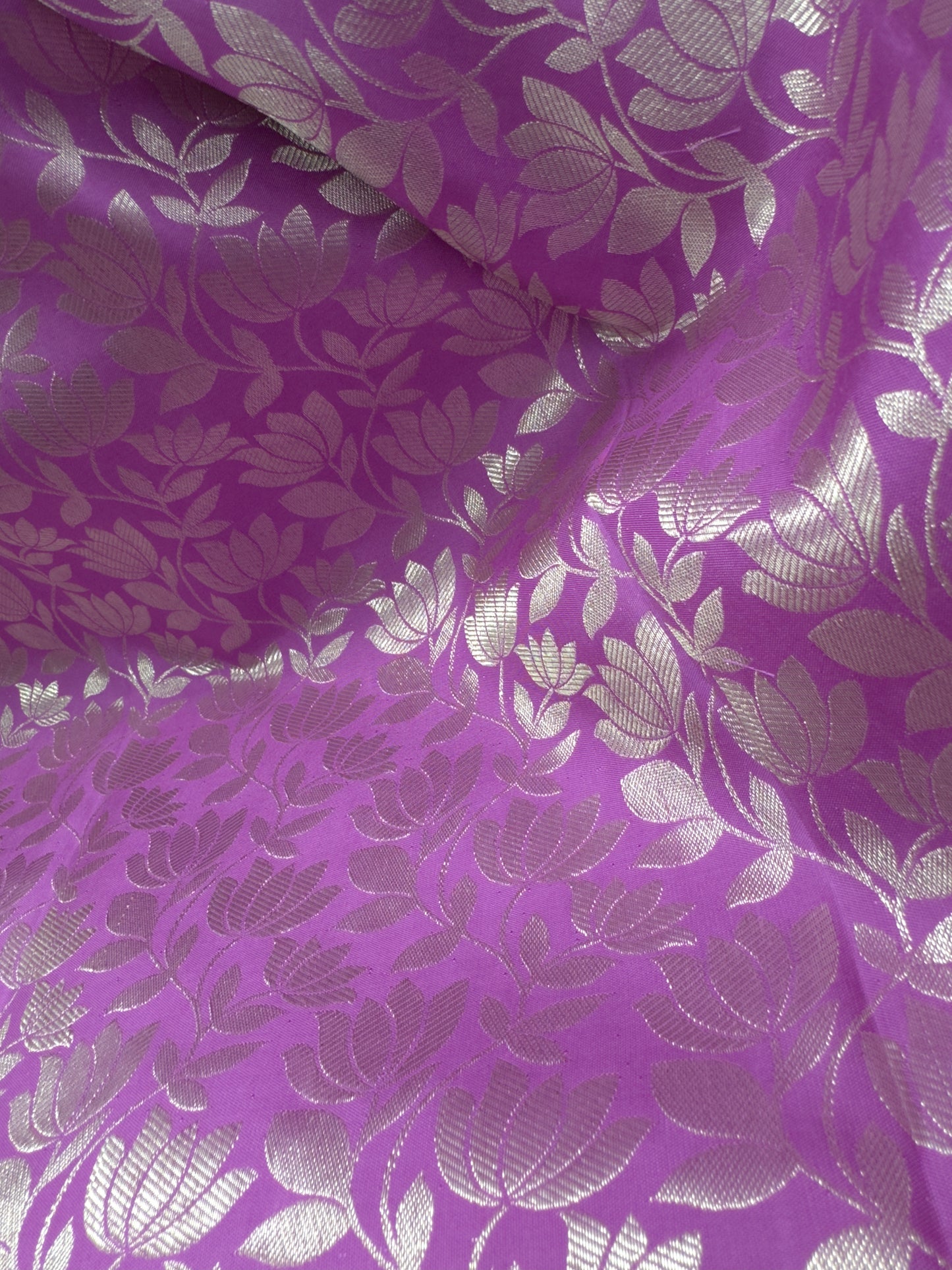 Purple Kanchipuram Silk Saree with Silver Zari