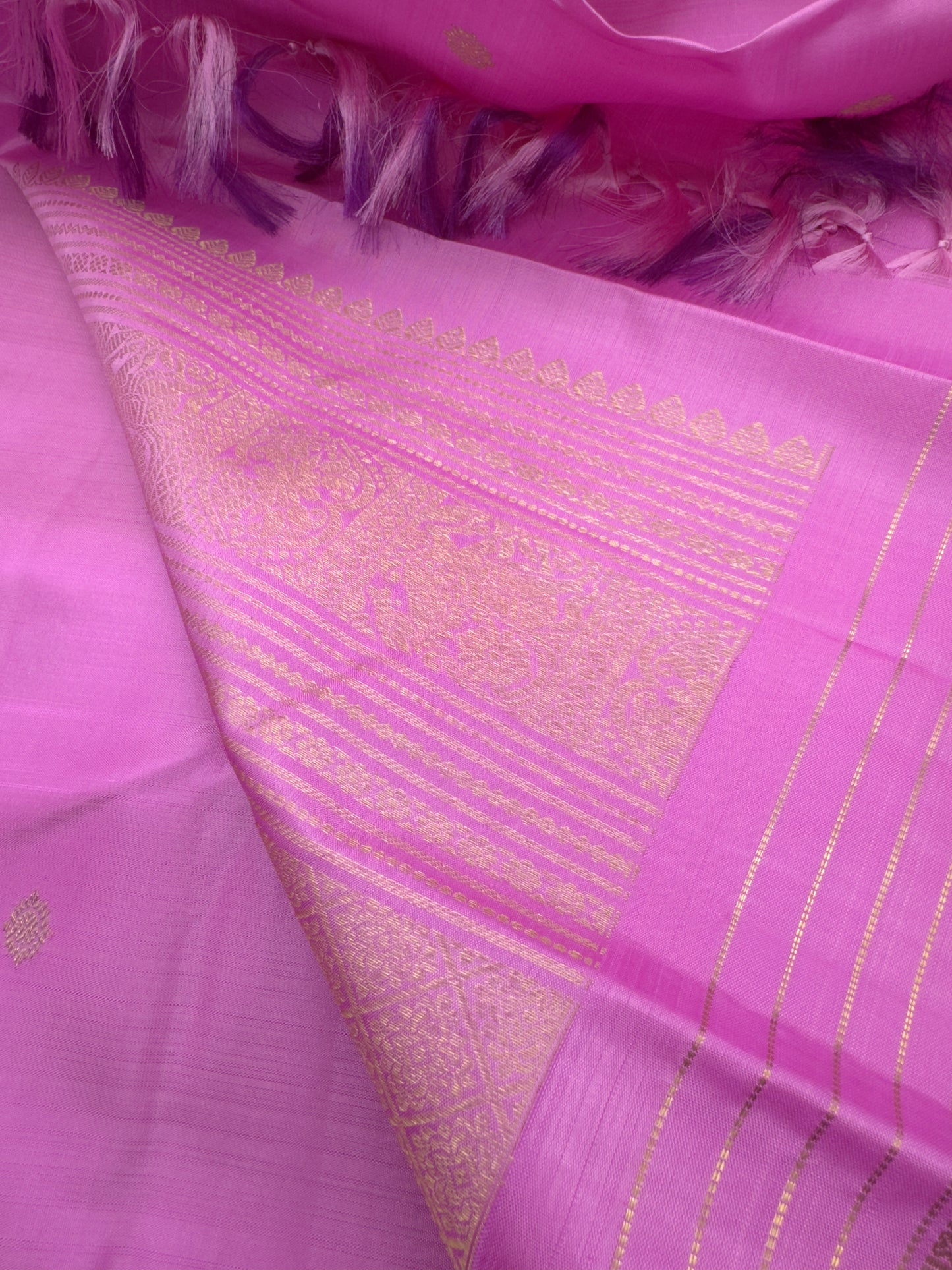 Orchid Kanchipuram Silk Saree With Gold Pure Zari