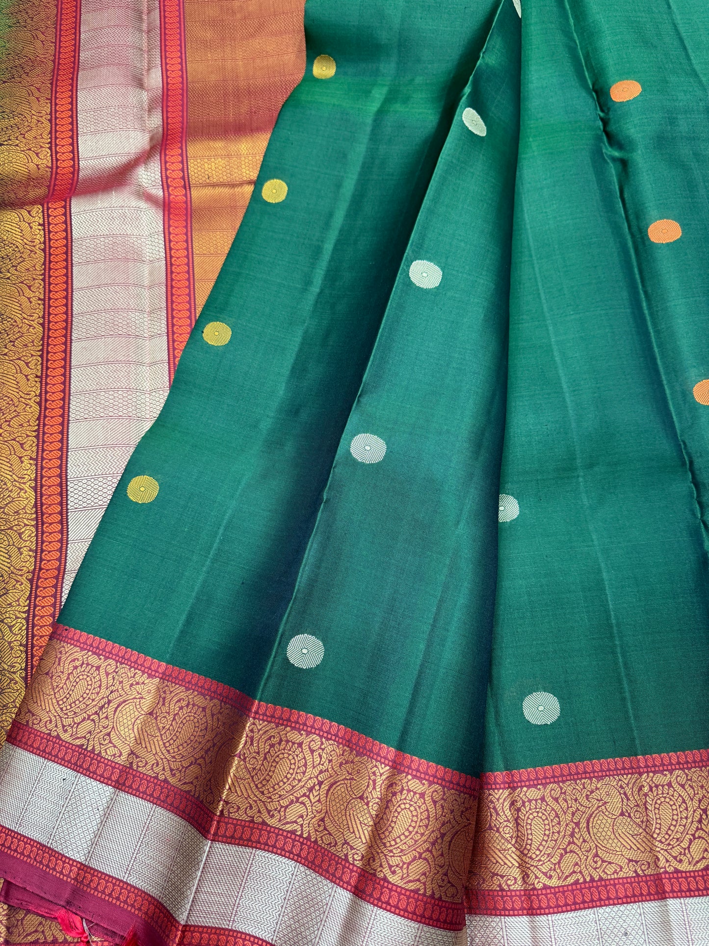 Moss Green Kanchipuram Silk Thread Saree