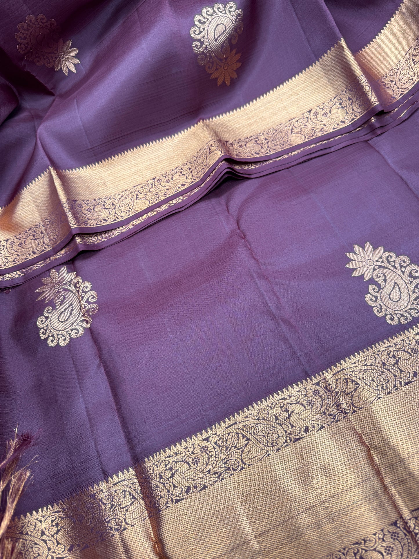 Cinnamon Brown Kanchipuram Silk Saree In Copper Zari