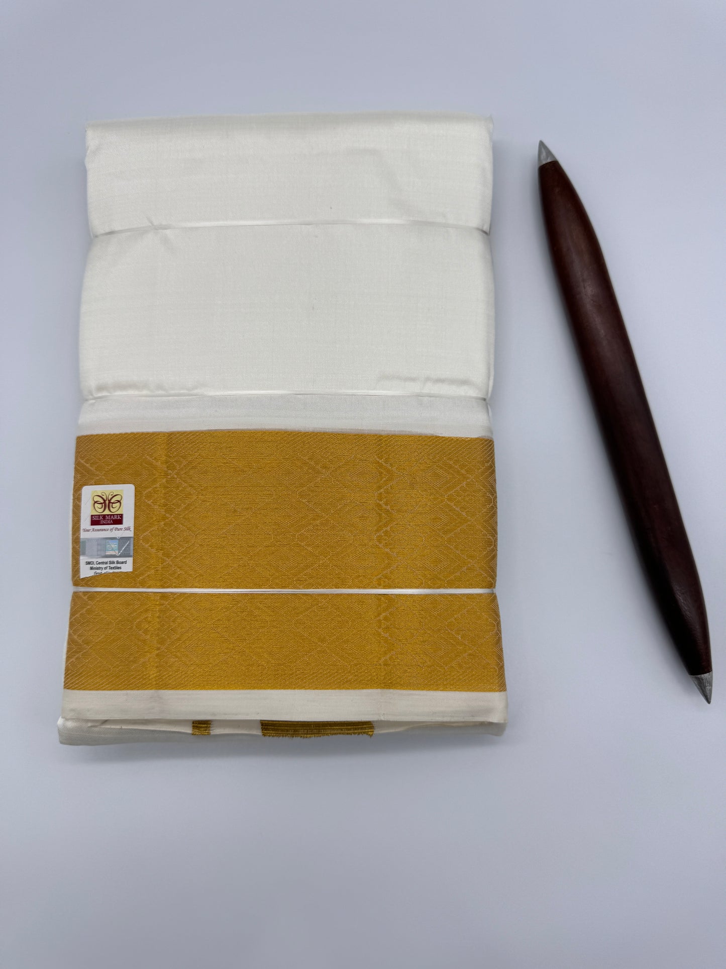 4inch Traditional Border Pure Silk Veshti - Cream