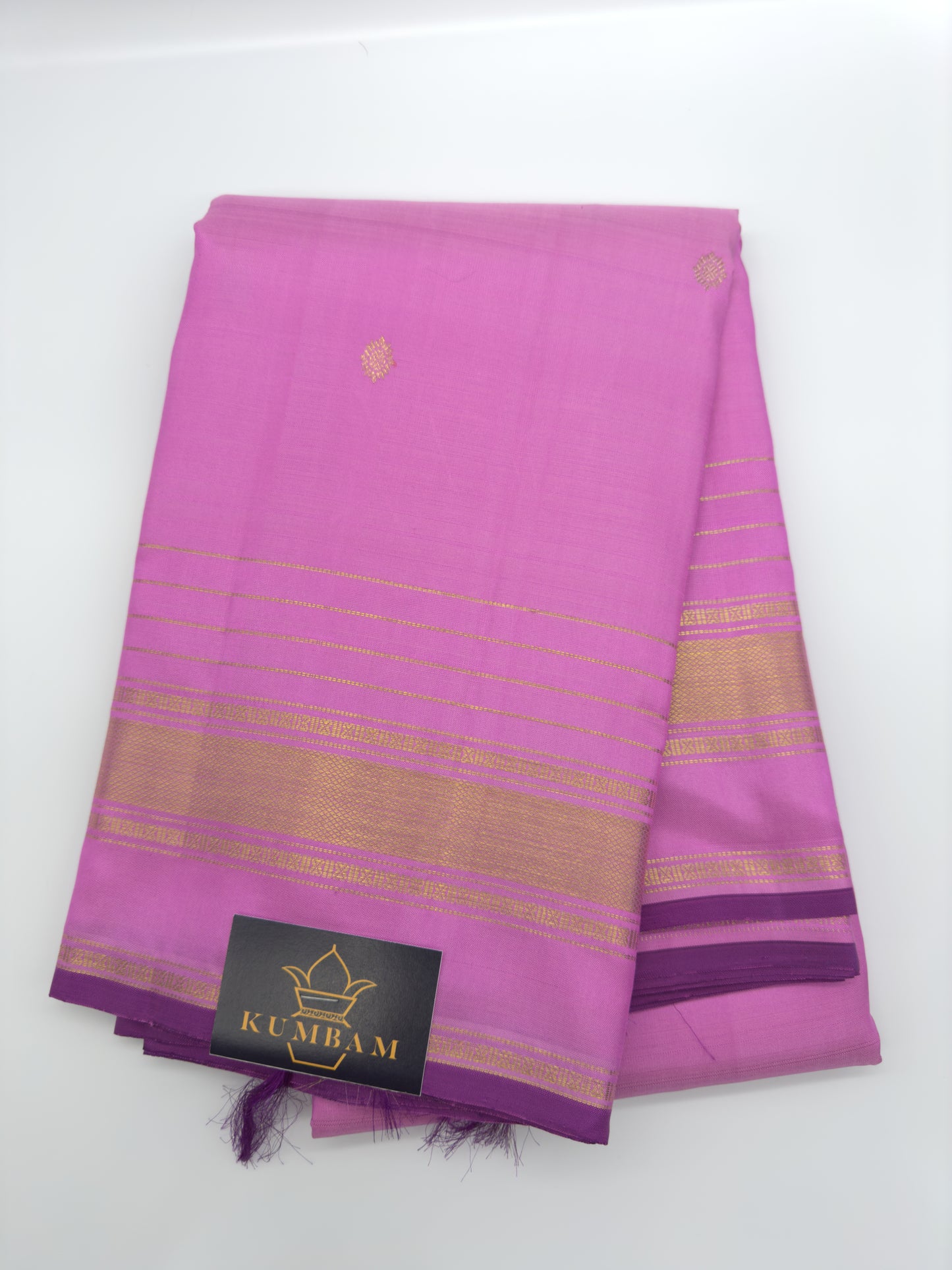 Orchid Kanchipuram Silk Saree With Gold Pure Zari