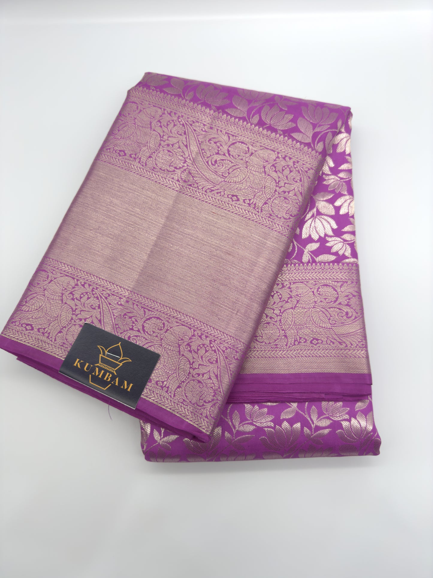 Purple Kanchipuram Silk Saree with Silver Zari