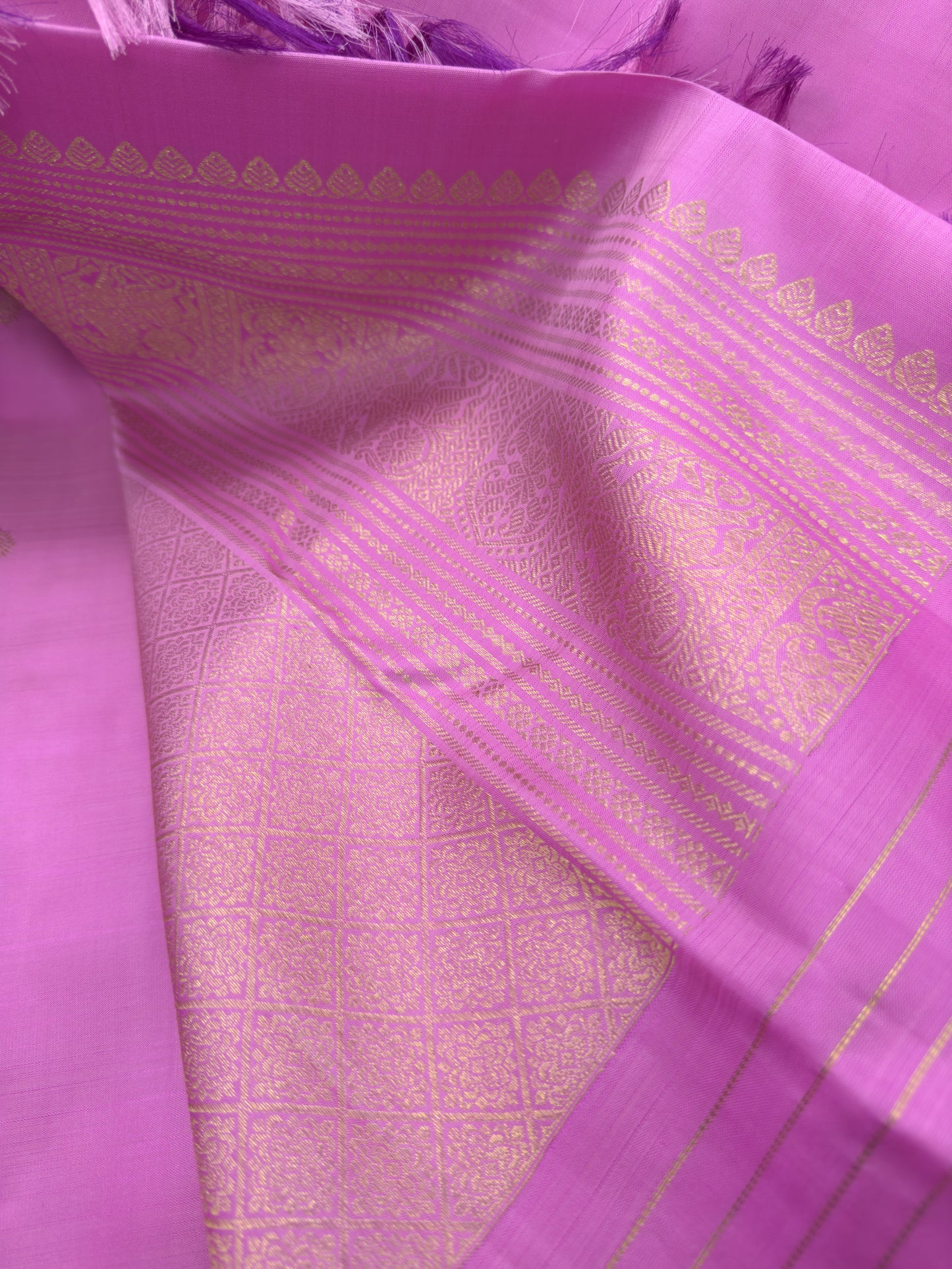 Orchid Kanchipuram Silk Saree With Gold Pure Zari